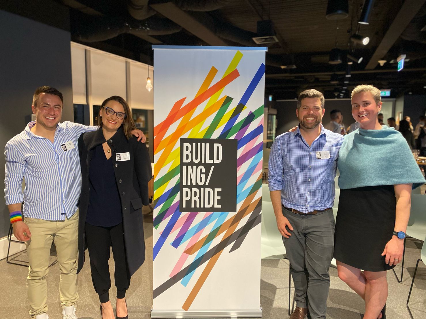 buildingpride leaders with banner